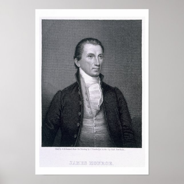 James Monroe, engraved by Asher Brown Durand (1796 Poster (Front)