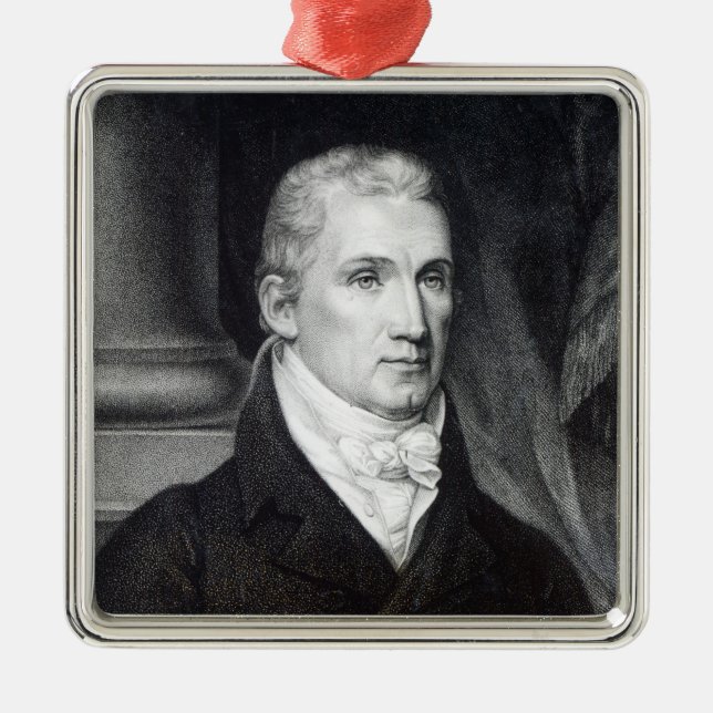 James Monroe, engraved by Thomas Gimbrede Metal Tree Decoration (Front)