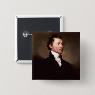James Monroe Portrait, Early American President 15 Cm Square Badge