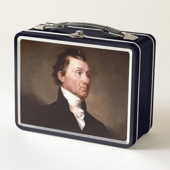 James Monroe Portrait, Early American President Metal Lunch Box (Front)