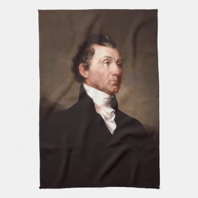 James Monroe Portrait, Early American President Tea Towel (Vertical)
