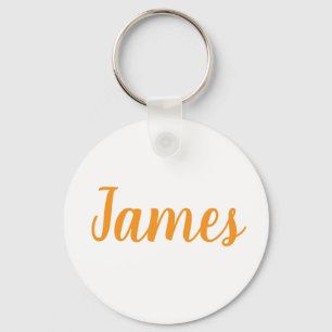 James name Metal ring keychain