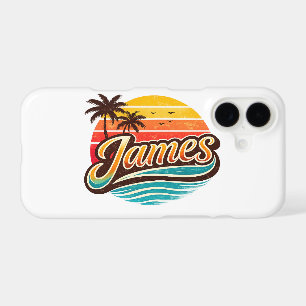 James Retro Sunset Tropical Name Design