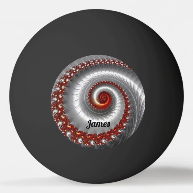 JAMES ~ Silver Shell ~ Fractal Design ~  Ping Pong Ball (Front)