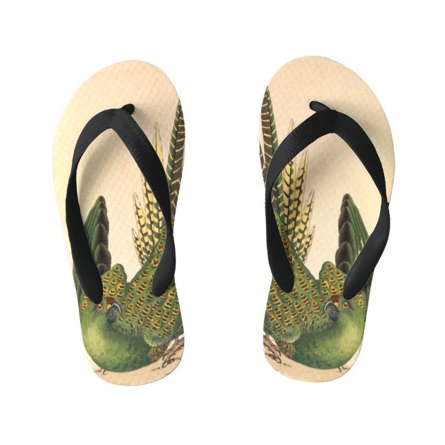 James Sowerby Ground Parrot, Psittacus terrestris  Kid's Jandals (Footbed)