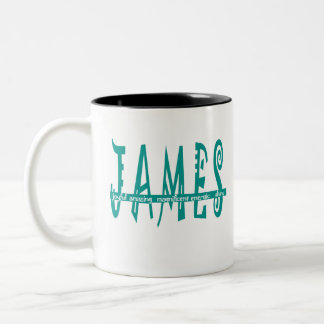 James spelling&meanings Two-Tone coffee mug