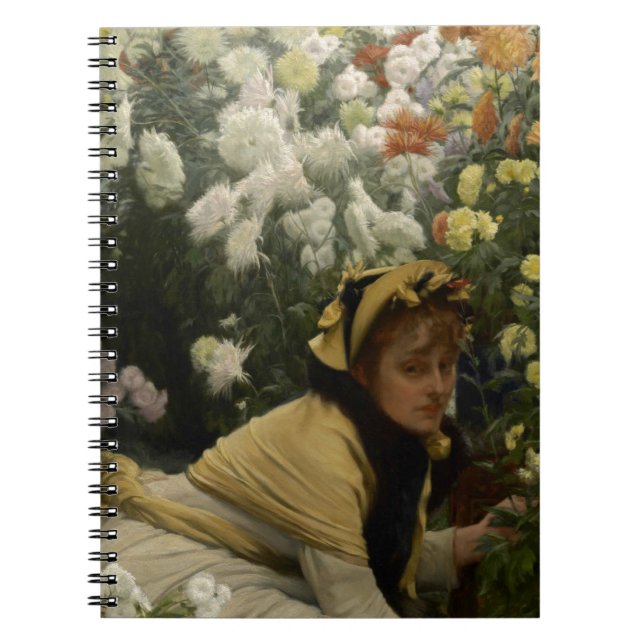 James Tissot Chrysanthemums Spiral Notebook (Front)