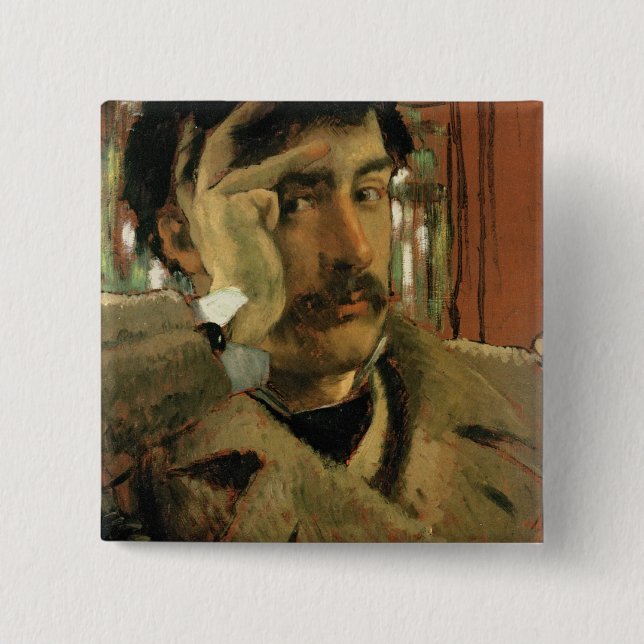 James Tissot | Self portrait, c.1865 15 Cm Square Badge (Front)