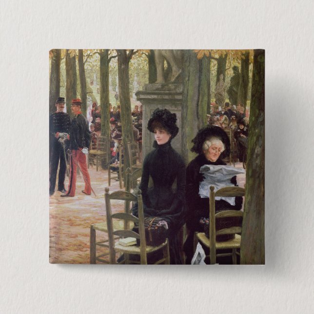 James Tissot | Without a Dowry , 1883-5 15 Cm Square Badge (Front)