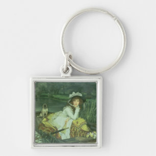 James Tissot Young Woman in a Boat, or Reflectio Key Ring