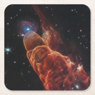 James Webb Space Telescope Cosmic Tornado Square Paper Coaster