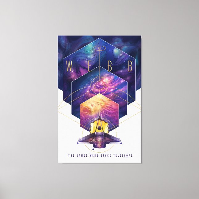 James Webb Space Telescope Illustration Art Canvas Print (Front)