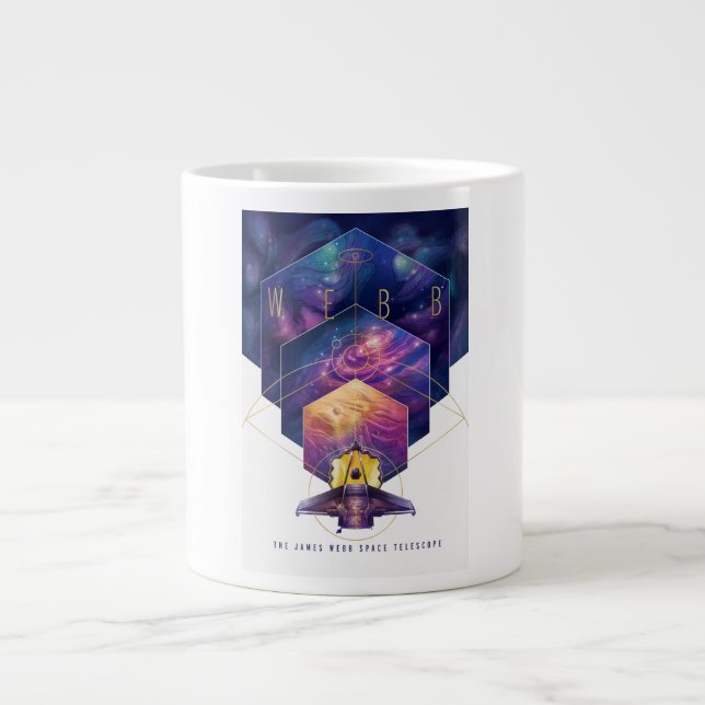 James Webb Space Telescope Illustration Art Large Coffee Mug (Front)