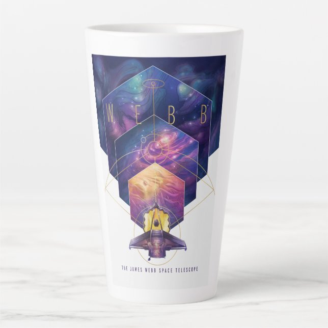 James Webb Space Telescope Illustration Art Latte Mug (Front)