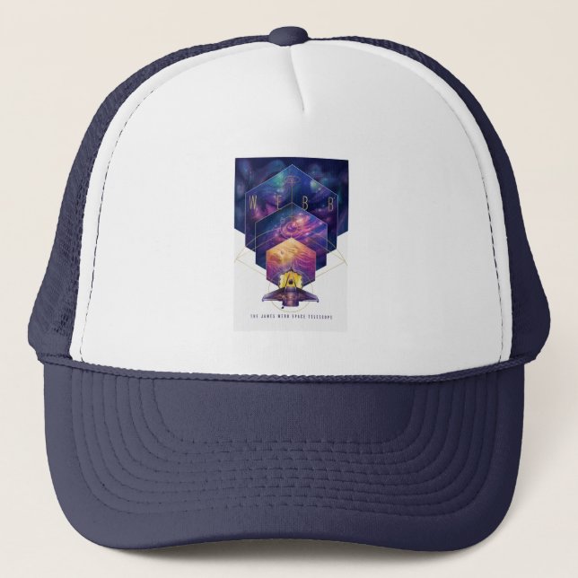 James Webb Space Telescope Illustration Art Trucker Hat (Front)