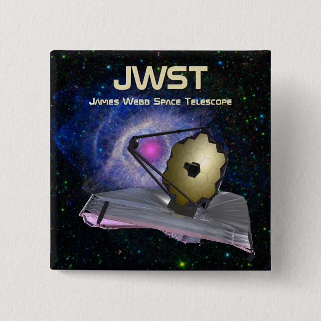 James Webb Space Telescope JWST 15 Cm Square Badge (Front)