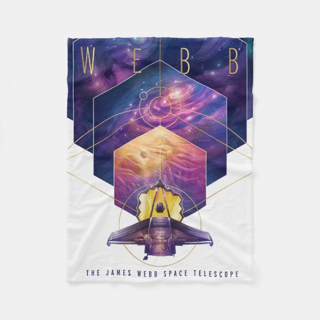 James Webb Space Telescope Poster. Fleece Blanket (Front)