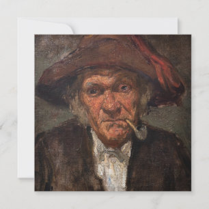 James Whistler - Man Smoking a Pipe Invitation