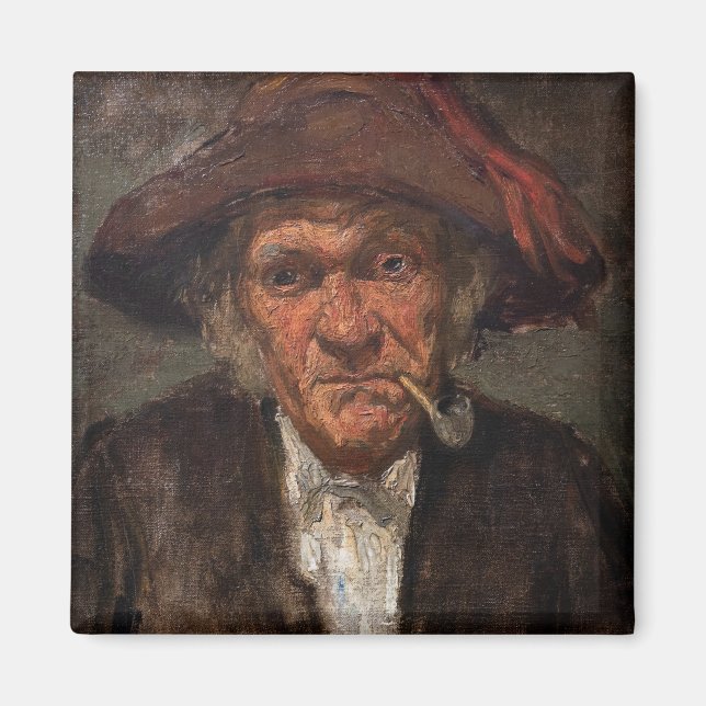 James Whistler - Man Smoking a Pipe Magnet (Front)
