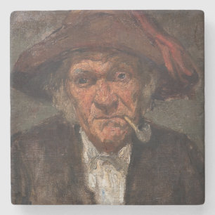 James Whistler - Man Smoking a Pipe Stone Coaster