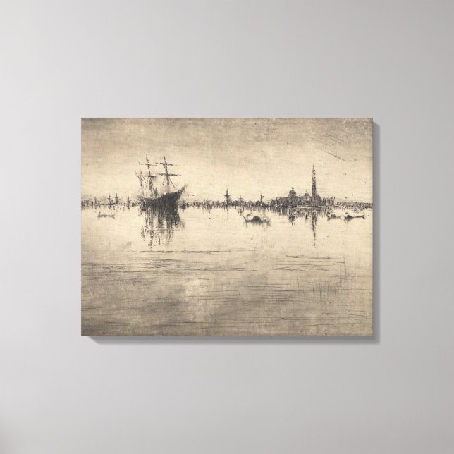 James Whistler - Nocturne, from Venice Canvas Print (Front)