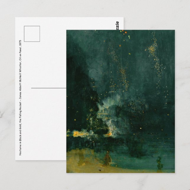 James Whistler - Nocturne in Black and Gold Postcard (Front/Back)