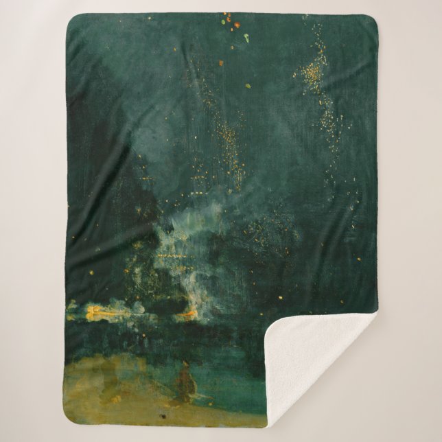 James Whistler - Nocturne in Black and Gold Sherpa Blanket (Front)