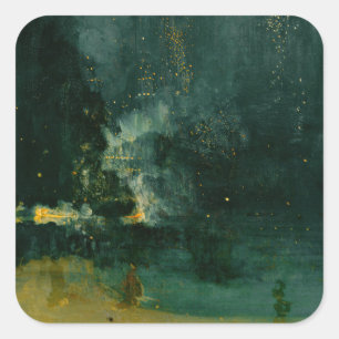 James Whistler - Nocturne in Black and Gold Square Sticker