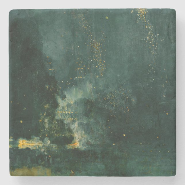 James Whistler - Nocturne in Black and Gold Stone Coaster (Front)