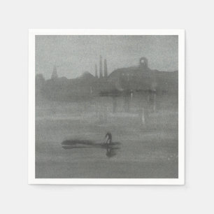 James Whistler - Nocturne: The Thames at Battersea Napkin
