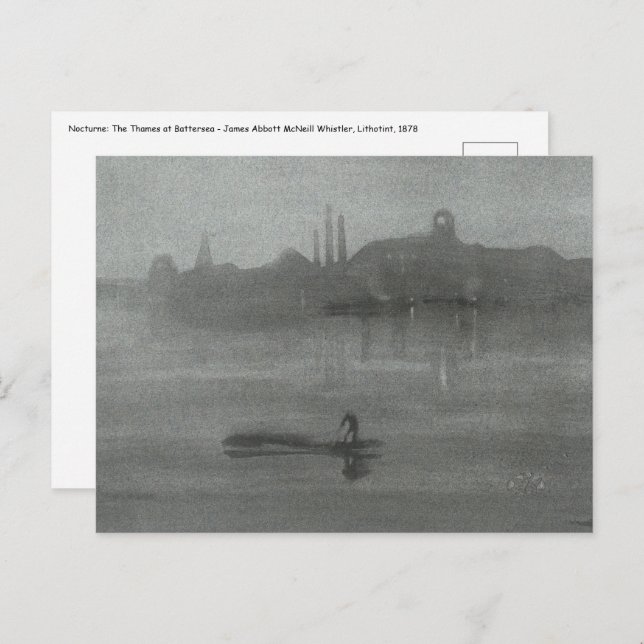 James Whistler - Nocturne: The Thames at Battersea Postcard (Front/Back)