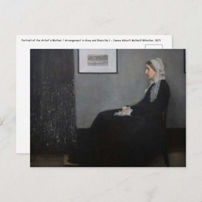 James Whistler - Portrait of the Artist's Mother Postcard (Front/Back)