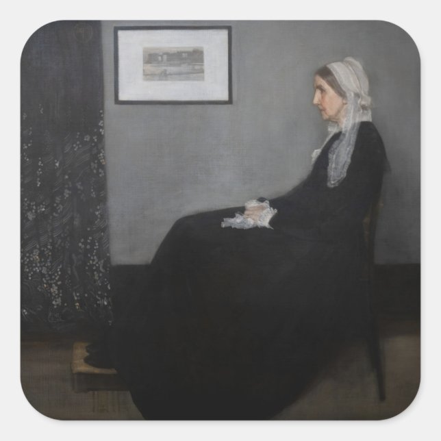 James Whistler - Portrait of the Artist's Mother Square Sticker (Front)