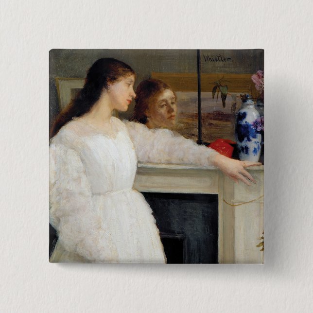 James Whistler - Symphony in White No. 2 15 Cm Square Badge (Front)