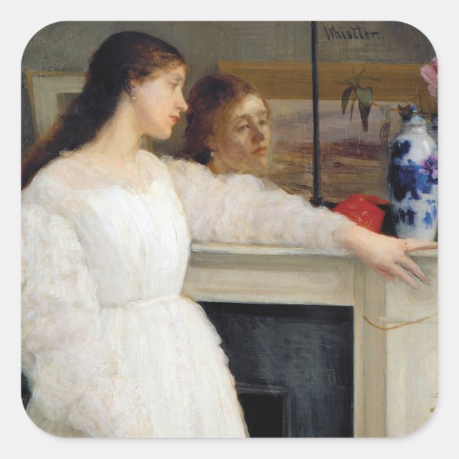 James Whistler - Symphony in White No. 2 Square Sticker (Front)