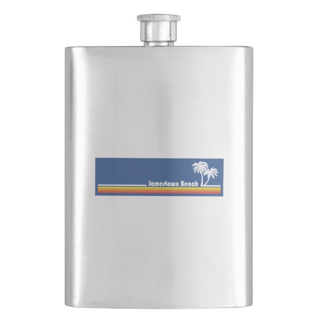 Jamestown Beach Virginia Hip Flask (Front)