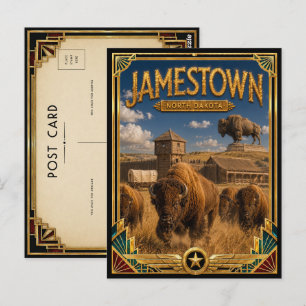 Jamestown North Dakota Vintage Art Deco Golden Age Postcard