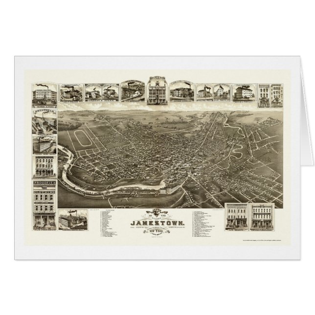 Jamestown, NY Panoramic Map - 1882 (Front Horizontal)