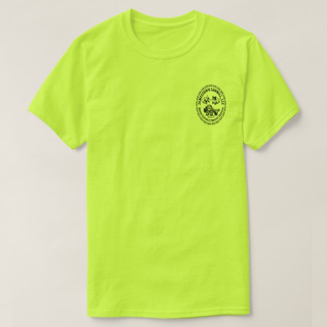 Jamestown Sawmill Logo-Chest SafetyGreen Men Basic T-Shirt (Design Front)