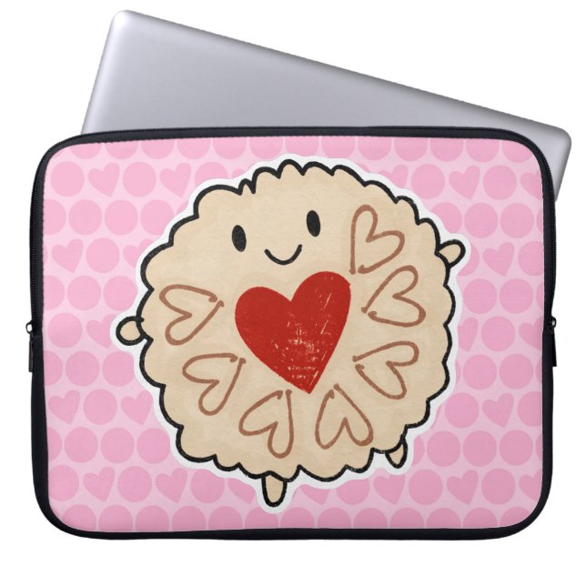 Jammie Dodger Watercolour Laptop Sleeve (Front)
