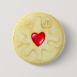 Jammy Dodger Biscuit Illustration Badge