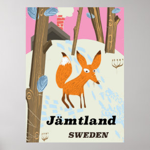 Jämtland Sweden vintage travel poster