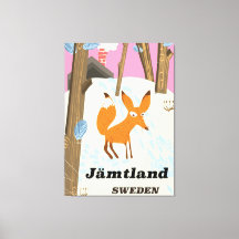 Jämtland Sweden vintage travel poster