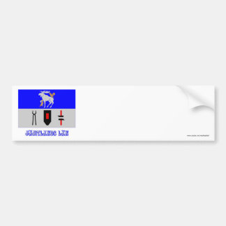 Jämtlands län flag with name bumper sticker