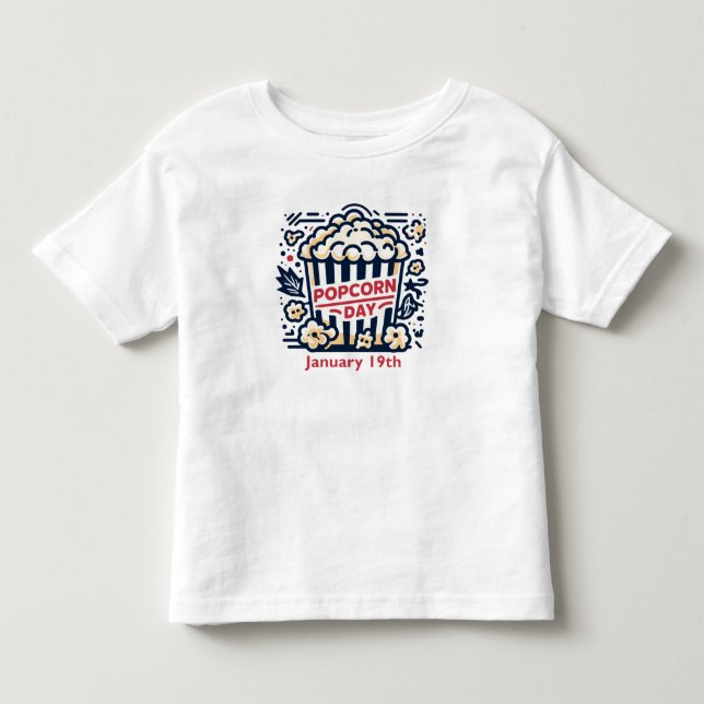 Jan 19th - Popcorn Day Toddler T-Shirt (Front)