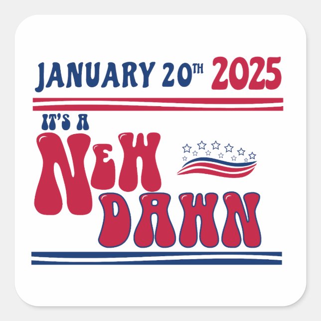 JAN 20 24_it's a new Dawn _dsgn 1 Square Sticker (Front)