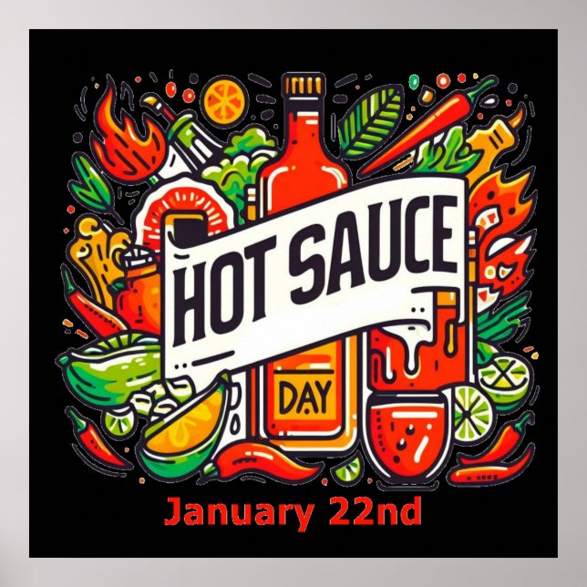Jan 22nd - Hot Sauce Day Poster (Front)