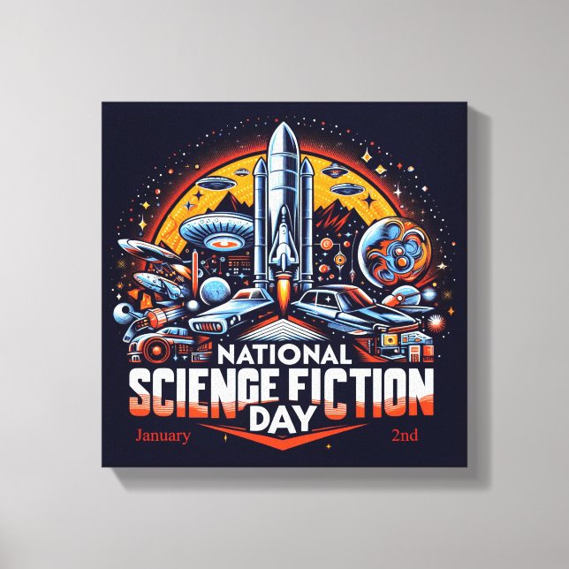 Jan 2nd - National Science Fiction Day Canvas Print (Front)