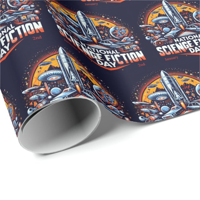 Jan 2nd - National Science Fiction Day Wrapping Paper (Roll Corner)