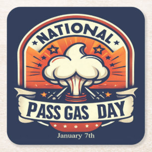 Jan 7th - National Pass Gas Day Square Paper Coaster